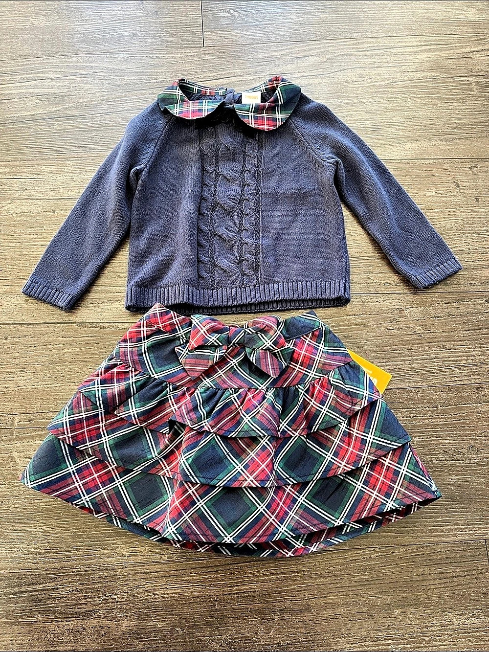 Gymboree Plaid Collar Sweater and Skirt Set Girls 2T